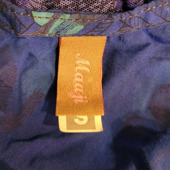 Maaji Fringe Robe Shawl Beach Cover-Up Small Graphic  Dark Floral Indie Boho - Picture 5 of 10